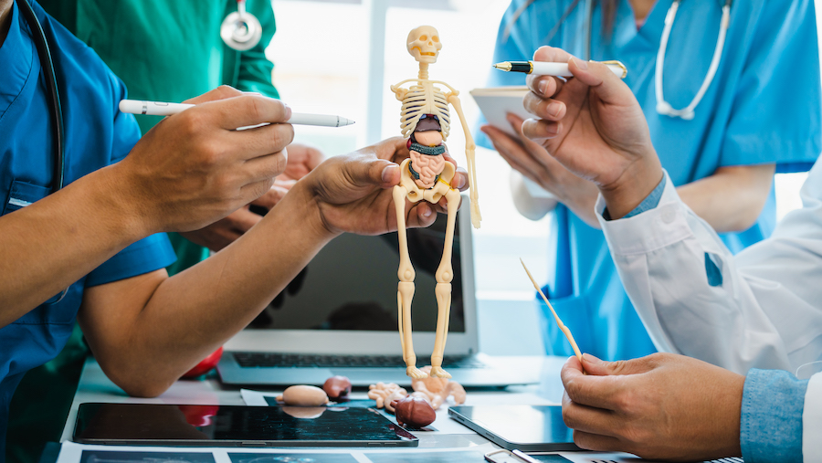 Meeting team of doctor and medical staff at hospital, Consultation about treatment of heart disease